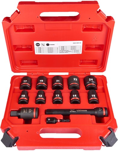 Milwaukee accessoires shockwave dop hex 1 2 | kort set-13st. | 4932480456