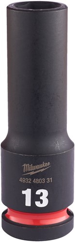 Milwaukee accessoires shockwave krachtdop 1 2 lang 13 mm | 1 stuk - 4932480331