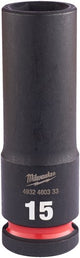 Milwaukee accessoires shockwave krachtdop 1 2 lang 15 mm | 1 stuk - 4932480333