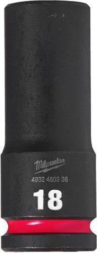 Milwaukee accessoires shockwave krachtdop 1 2 lang 18 mm | 1 stuk - 4932480336