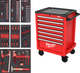 Milwaukee gereedschapswagen gevuld | toolguard™ | 27 69 cm | universele tools (131-delig) - 4932499182