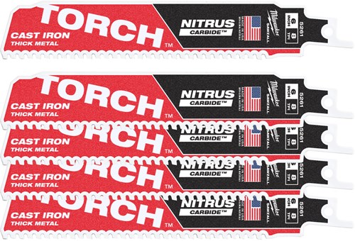 Milwaukee accessoires milwaukee heavy duty torch™ met nitrus carbide™ | tct torch nitrus 150mm x 8 tpi | 5 pc - 48475561