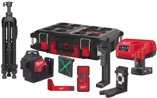 Load image into Gallery viewer, Milwaukee m12 3plkit-401p | driedimensionale laser | met 3 groene 360° laser cirkels | 4933478960 - 4933478960
