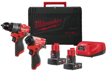 Milwaukee m12 fpp2a2-402x | m12 fuel powerpack (m12 fpd2, m12 fid2, 2x 4.0ah m12 b4 accu, 1 x c12c lader, 1 xhd box) - 4933480587