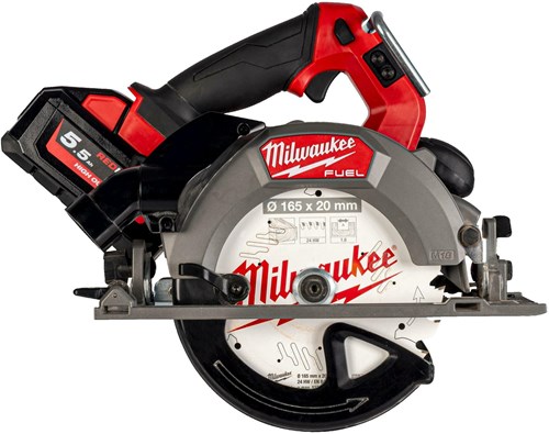Load image into Gallery viewer, Milwaukee m18 fcsdc165-552c fuel accu cirkelzaag | 165 mm | incl. 2 x m18 hb5.5 accu's en m12-18fc lader | in transportkoffer - 4933499997
