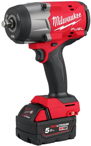 Milwaukee m18 fhiw2f12-502x m18 fuel™ slagmoersleutel 1 2 high trq, 1491nm frictiering, 2 x 5,0 ah - 4933492783
