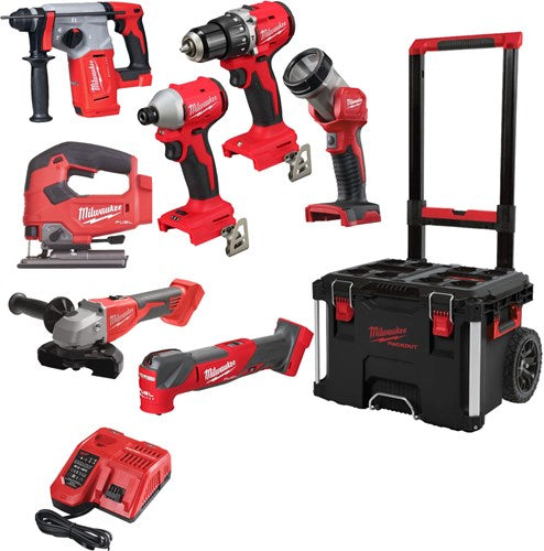 Load image into Gallery viewer, Milwaukee m18 fpp7e-503p | fuel powerpack 7-delig | 18v | accu combiset (3x 5.0ah) | packout trolley - 4933499297
