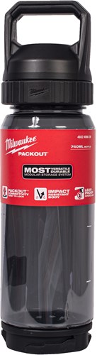 Milwaukee packout™ plastic fles met drinkdop | 740 ml | zwart - 4932498639