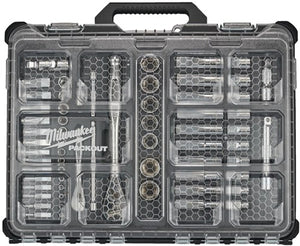 Milwaukee ratel- en dopsleutelset packout metrisch ¼ ½ (63-delig) - 4932493661