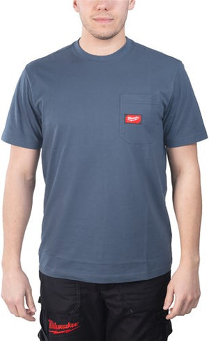 Milwaukee wt ss blu l t-shirt work short sleeve blue l - 4932493015