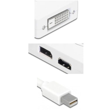 Delock mini displayport naar displayport hdmi dvi adapter (wit)