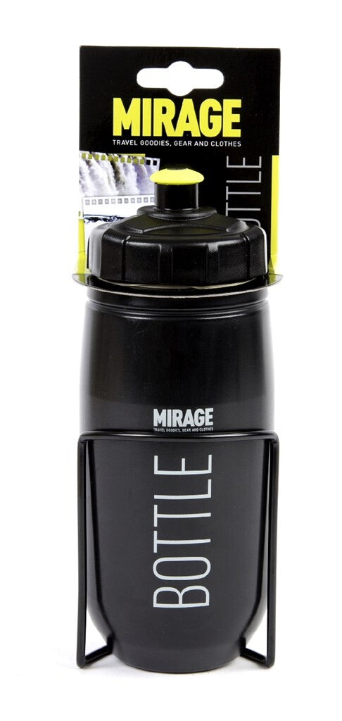 Mirage Bidon met houder 600 ml zwart