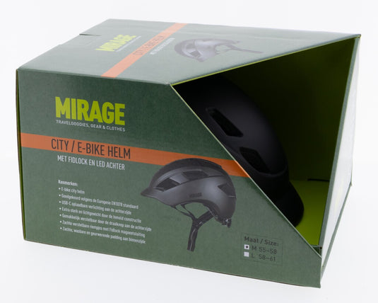 Buzaglo mirage urban helm e-bike led 55-58cm mat zwart