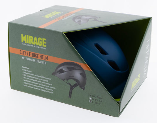 Buzaglo mirage city e-bike helm 58-61cm, m fidlock, led, mat blauw