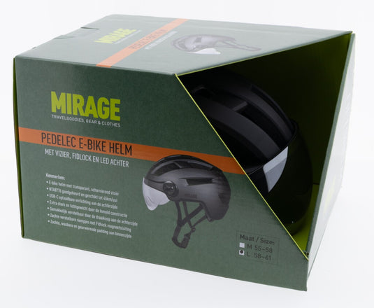 Buzaglo mirage e-bike helm 55-58cm, nta m vizier fidlock,led,mat zw