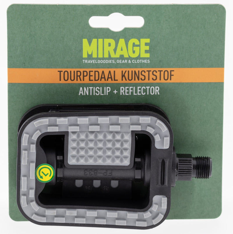 Load image into Gallery viewer, Mirage tourpedaal kunststof antislip zwart grijs kaart
