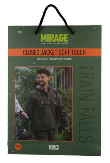 Mirage regenjas rainfall closed jacket - maat m - gemaakt van polyester soft touch - earl grey