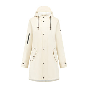 Mirage regenjas rainfall trenchcoat - maat m - gemaakt van polyester soft touch - off white