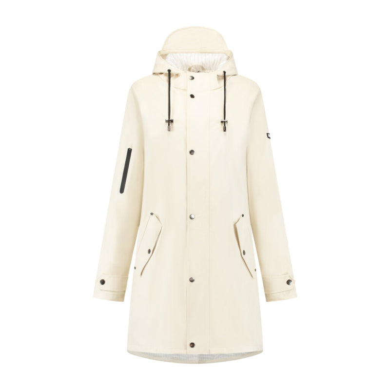 Load image into Gallery viewer, Mirage regenjas rainfall trenchcoat - maat xl - gemaakt van polyester soft touch - off white
