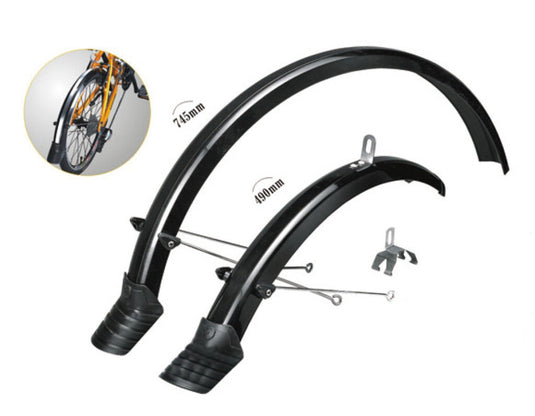 Mirage spatbordenset 20“x50mm zwart, inclusief bevestiging