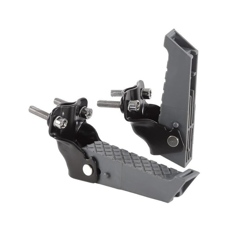 Load image into Gallery viewer, voetsteunen opklapbaar met riemen zwart grijs
