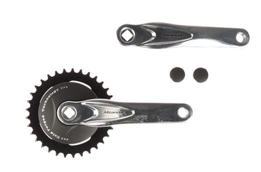 Buzaglo miranda alfa 1 crankstel 33t 3 32“+disc 9.2cm zwart, crank zilvrt