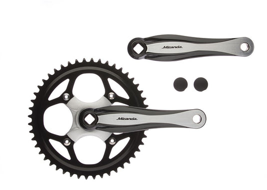 Miranda  beta 1+ crankstel 48t 3 32“ verwisselbaar, zwart zilver