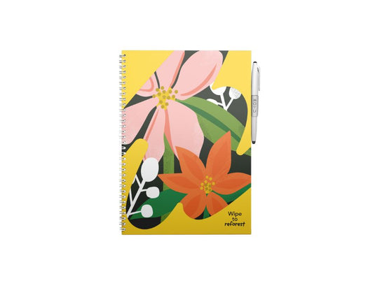 Moyu uitwisbaar notitieboek - hardcover a4 - flower vibes