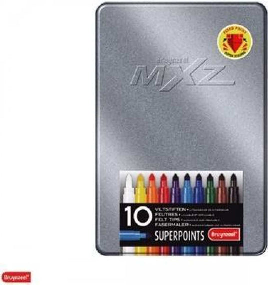 Bruynzeel - 10 mxz viltstiften superpoints in blik