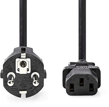 Nedis stroomkabel | type f (cee 7 7) male | iec-320-c13 | recht | recht | vernikkeld | 5.00 m | rond | pvc | zwart | label - cegl10030bk50