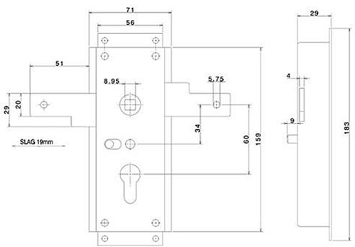 Afbeelding laden in galerijviewer, Nemef 1846 2 garageslot | pc60mm | slotkast staal verzinkt 59x159mm | stangen horizontaal | niet verend | 5.8mm aansluiting | dag- en nachtfunctie | dr 1+2+3+4 - 9184602010
