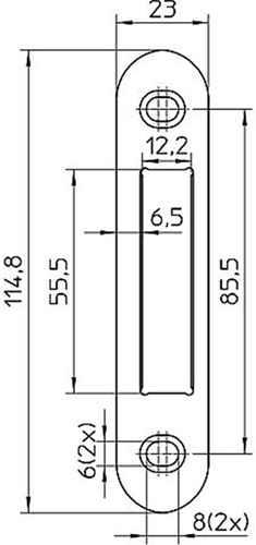 Cargue la imagen en el visor de la galería, Nemef p 4915 sluitplaat | staal verzinkt 23x114,8mm afgerond | bulkverpakking | per 10 stuks verpakt | dr 1+2+3+4 - 9491590145

