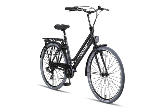 Crown new york 28 inch 53 cm dames 7v v-brakes matzwart
