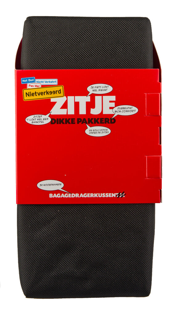 Load image into Gallery viewer, Recycled kussen zitje achterdrager zwart-grijs
