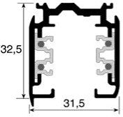 Nordic rail zwart 3 fasen 3 meter 5050009