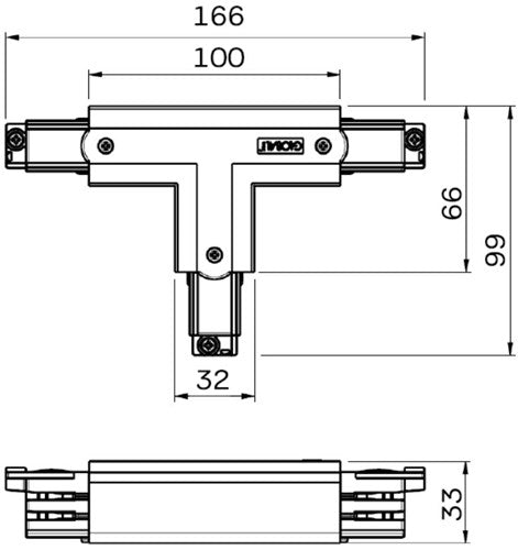 Afbeelding laden in galerijviewer, Nordic t-stuk vast 90gr. tbv. rail grijs links 5050051
