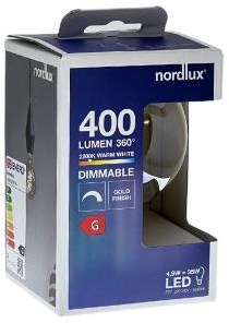 Enzo nordlux led globe g95 e27 4,9-35w 2200k filament spiraal gold dimbaar - 2760121