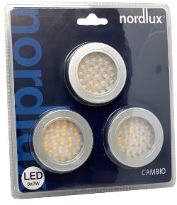 Cargue la imagen en el visor de la galería, Enzo nordlux led meubelspot cambio rond 2w 12v aluminium 3-pack 3000k - 4801440
