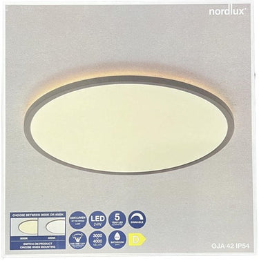 Enzo nordlux led plafonniere oja 42 zwart 24w 3000k 4000k 42cm - 4802331