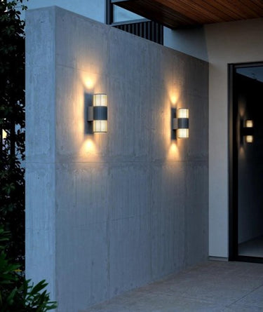 Enzo nordlux wandlamp aludra rond dubbel 2x e27 zilver antraciet ip54 - 4800944