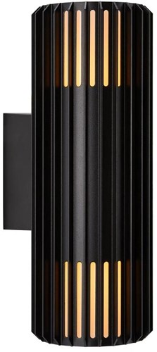 Enzo nordlux wandlamp aludra rond dubbel 2x e27 zwart ip54 - 4800943