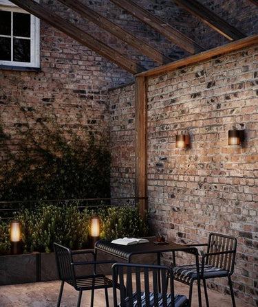 Enzo nordlux wandlamp aludra rond e27 bruin ip54 - 4800942