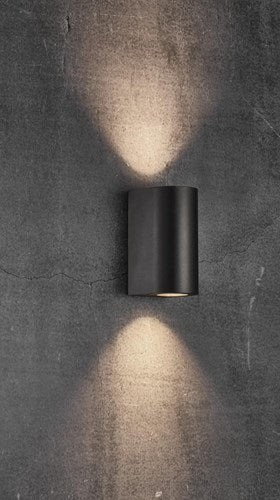 Enzo nordlux wandlamp canto maxi2 rond 2x gu10 zwart ip44 - 4800952