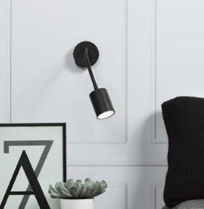 Enzo nordlux wandlamp explore flex gu-10 met schakelaar zwart - 4800428