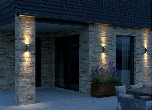 Enzo nordlux wandlamp nico rond 2x gu10 roest ip54 - 4800916