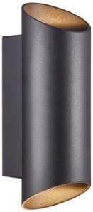 Enzo nordlux wandlamp nico rond 2x gu10 zwart ip54 - 4800920