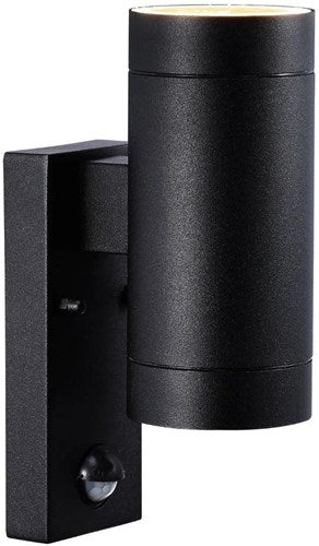 Enzo nordlux wandlamp tin maxi double met sensor 2x gu10 zwart ip54 - 4800929