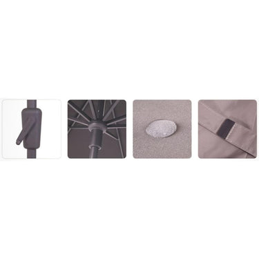 Madison parasol syros opdraai 350 8 grijs met volant