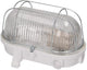 Enzo orno wandlamp e27 ovaal bakeliet met glas en metalen korf wit - 5014314