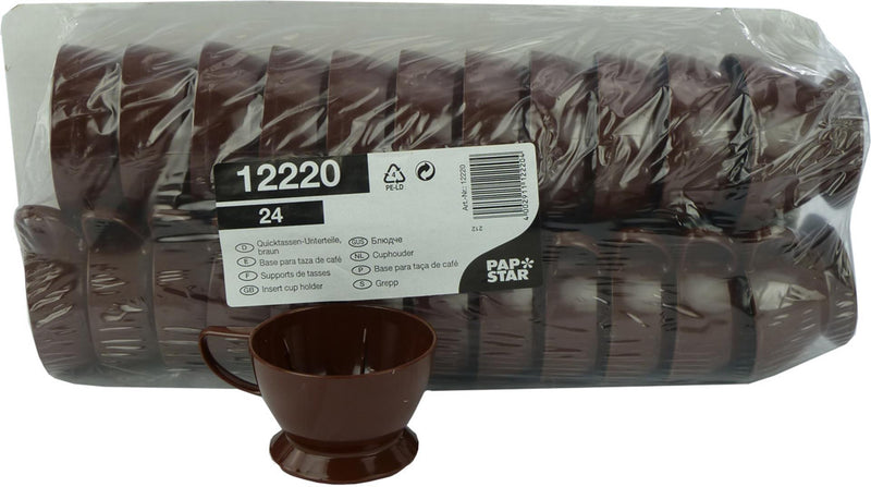 Load image into Gallery viewer, Papstar cuphouders bruin pak a 24stuks
